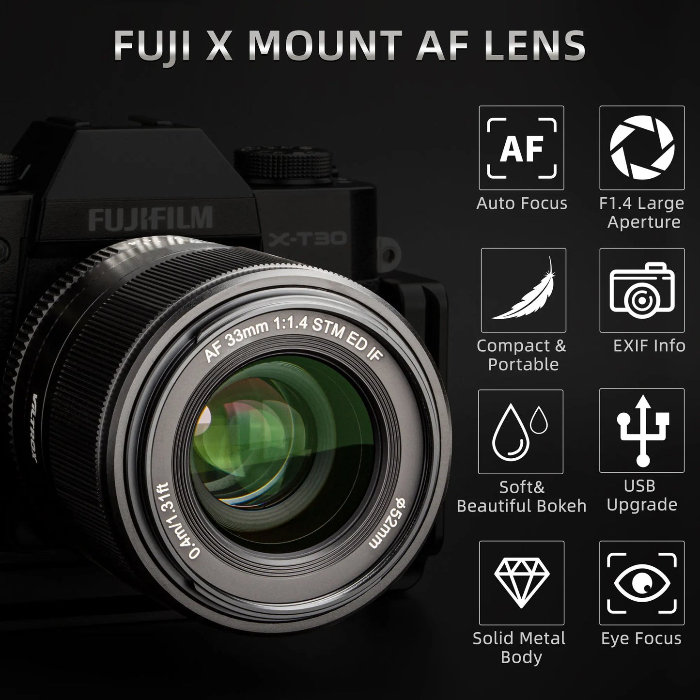 AAA+ 13mm 23mm 33mm 56mm F1.4 Fuji Lens Auto Focus Large Aperture APS-C Lens for Fujifilm Lens X Mount X-T4 X30 Camera Lenses