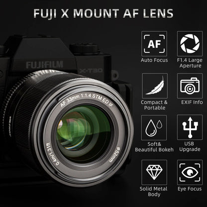 AAA+ 13mm 23mm 33mm 56mm F1.4 Fuji Lens Auto Focus Large Aperture APS-C Lens for Fujifilm Lens X Mount X-T4 X30 Camera Lenses