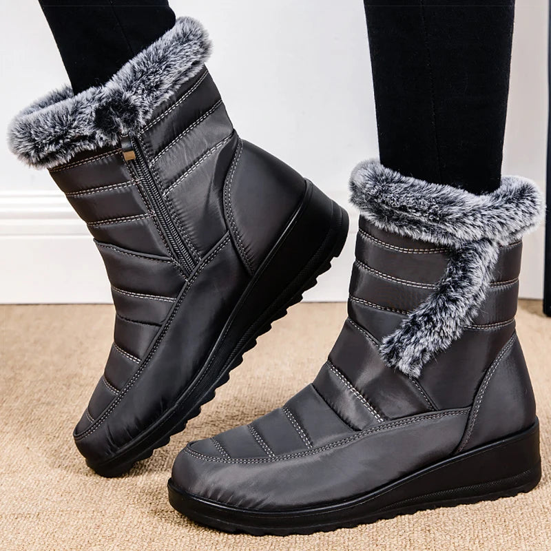 Women's Winter Boots 2024 New Fur Boots For Women Super Warm Snow Boots With Low Heels Winter Shoes Women Ankle Botas Mujer