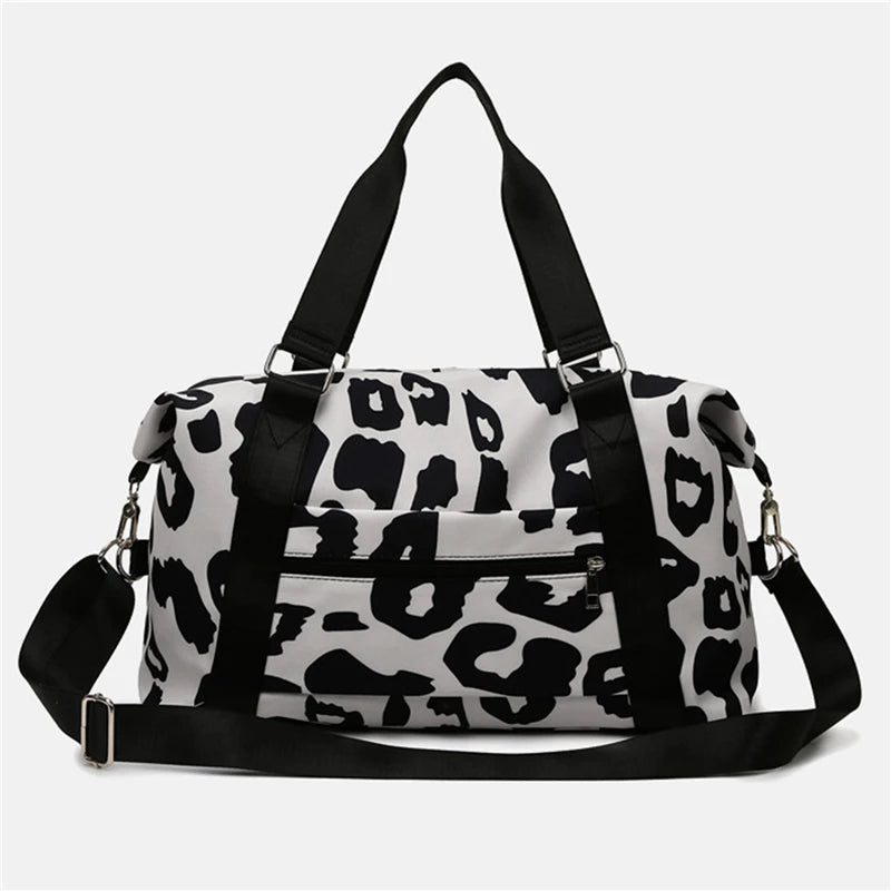 Fashionable 2024 New Travel Bag Duffle Bag Women Leopard Big Oxford Bag Tote Handbags Fitness Gym Bag Ladies Weekend Pink Bag