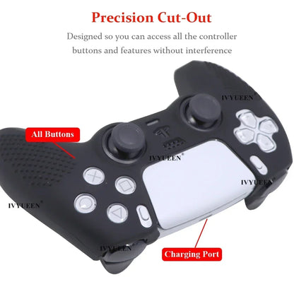 IVYUEEN Studded Edition Anti-Slip Protective Skin for PlayStation 5 PS5 Controller Silicone Case Thumb Grips for Dualsense Cover