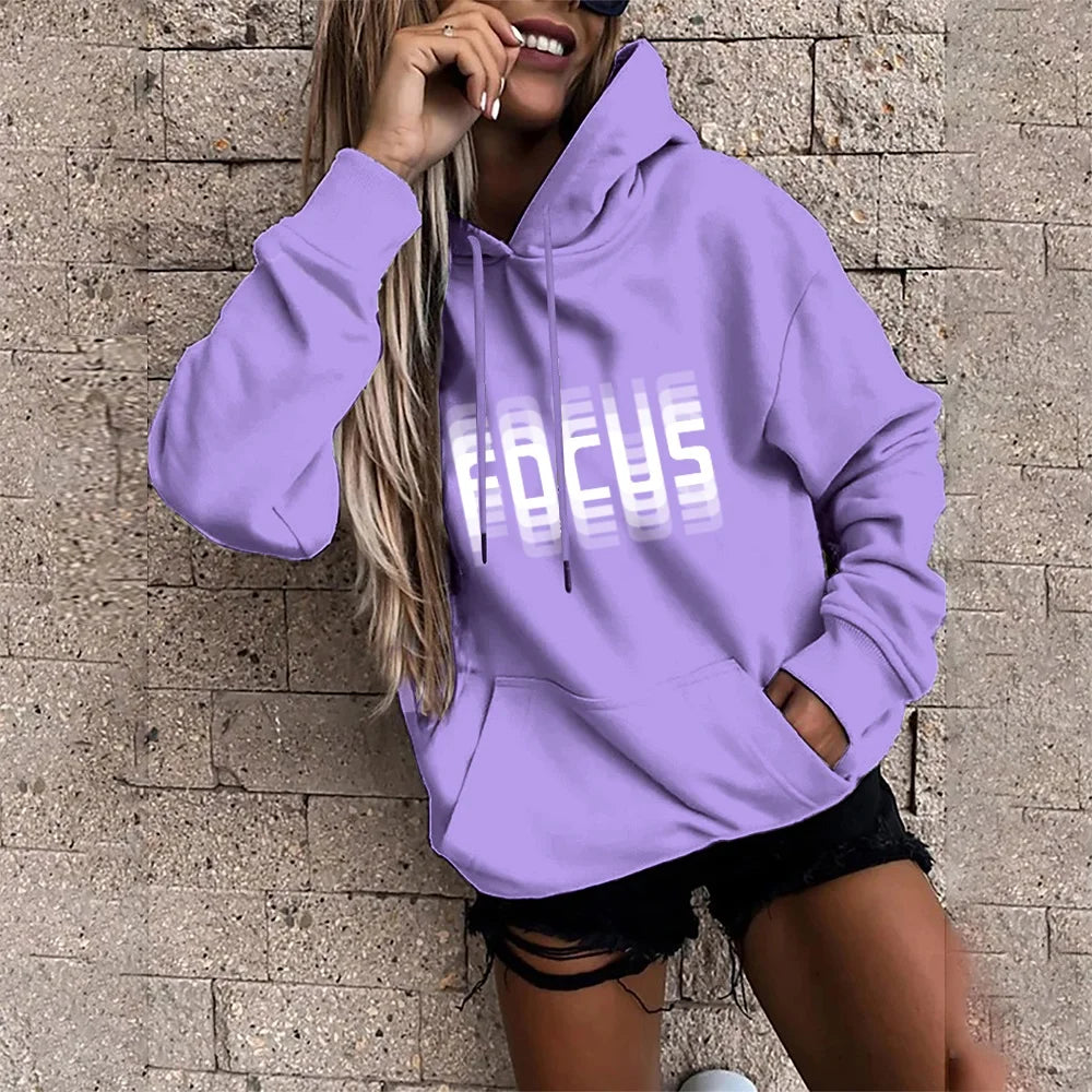 Lazy Style Sportswear Pullover Polyester Cotton Shirt Hoodie Casual Womens 2021year New Harajuku Hoodie Womens Sweater