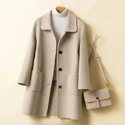 2024 New Winter Women Fashion Comfortable Woolen Coat Lady Chic Versatile Solid Color Outside Daily Thermal Fleece Coat Jackets