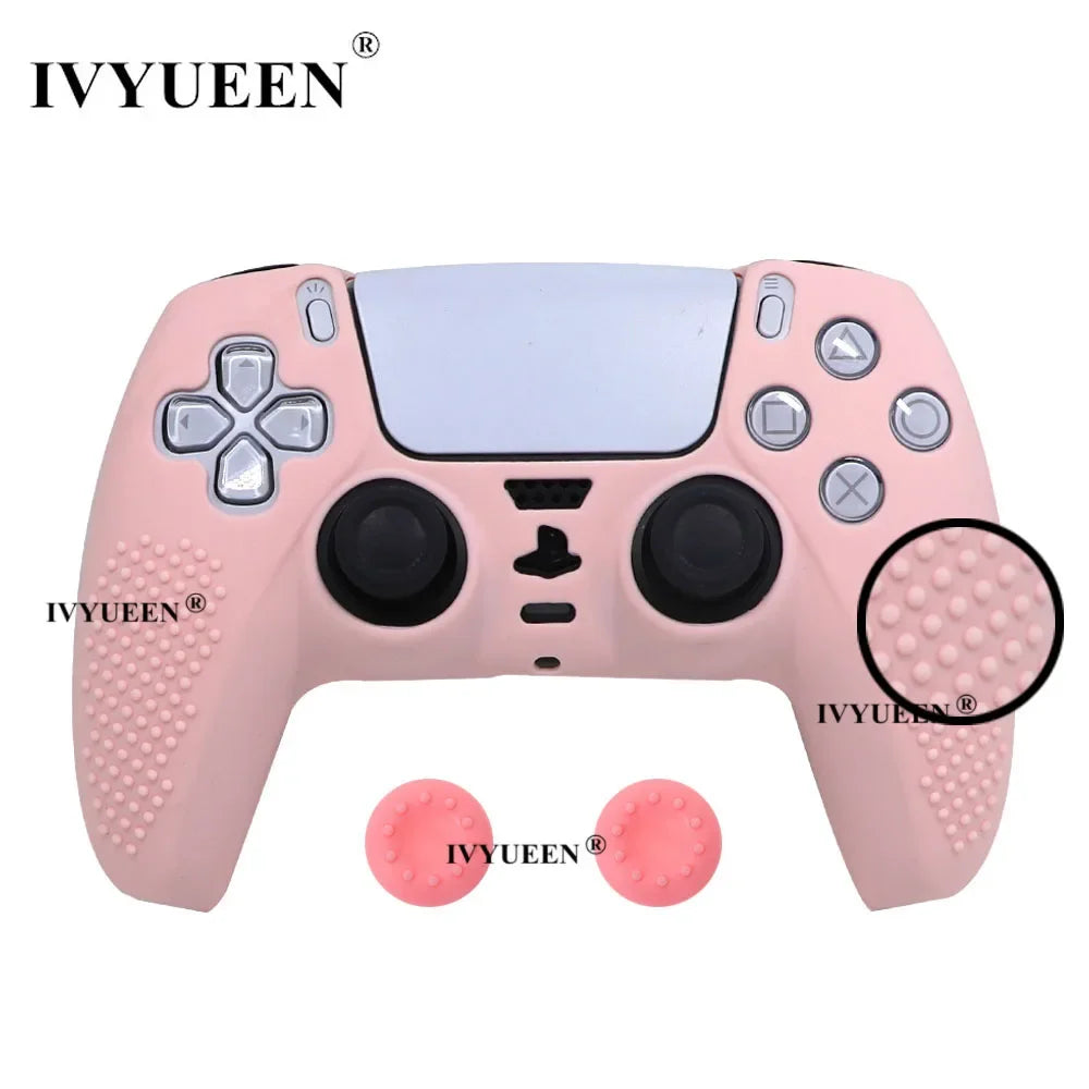 IVYUEEN Studded Edition Anti-Slip Protective Skin for PlayStation 5 PS5 Controller Silicone Case Thumb Grips for Dualsense Cover