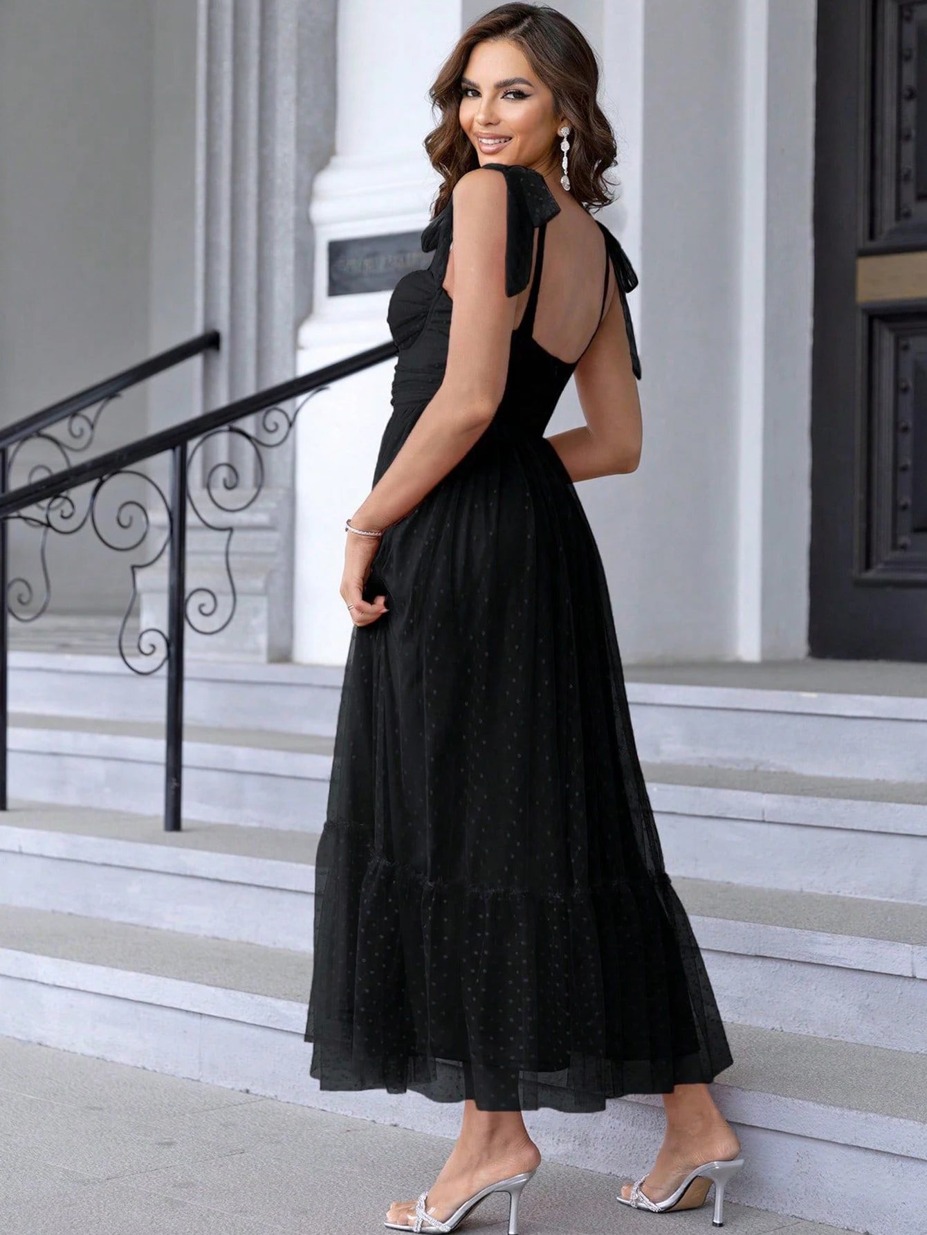 Sexy backless mesh maxi slip summer dress women 2024 elegant long prom evening dresses luxury Gauze birthday party dress vestido