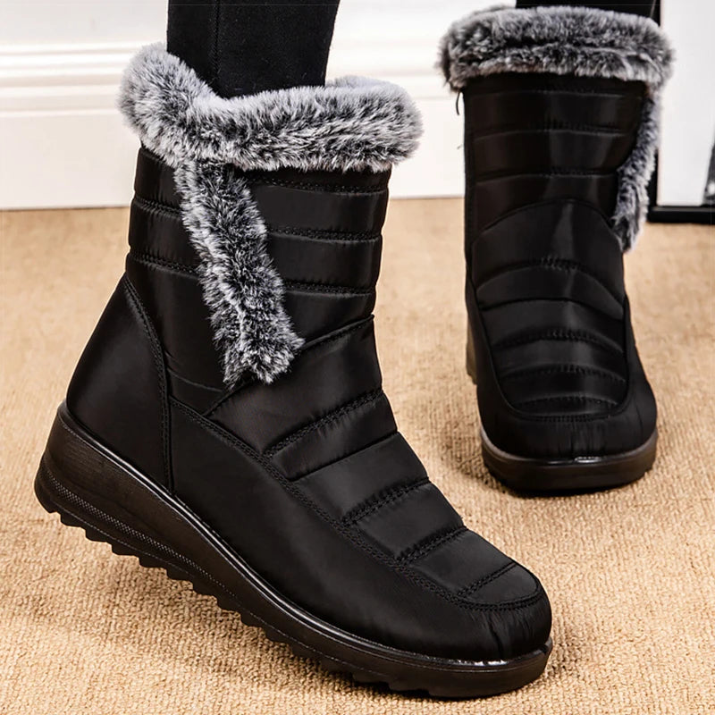 Women's Winter Boots 2024 New Fur Boots For Women Super Warm Snow Boots With Low Heels Winter Shoes Women Ankle Botas Mujer