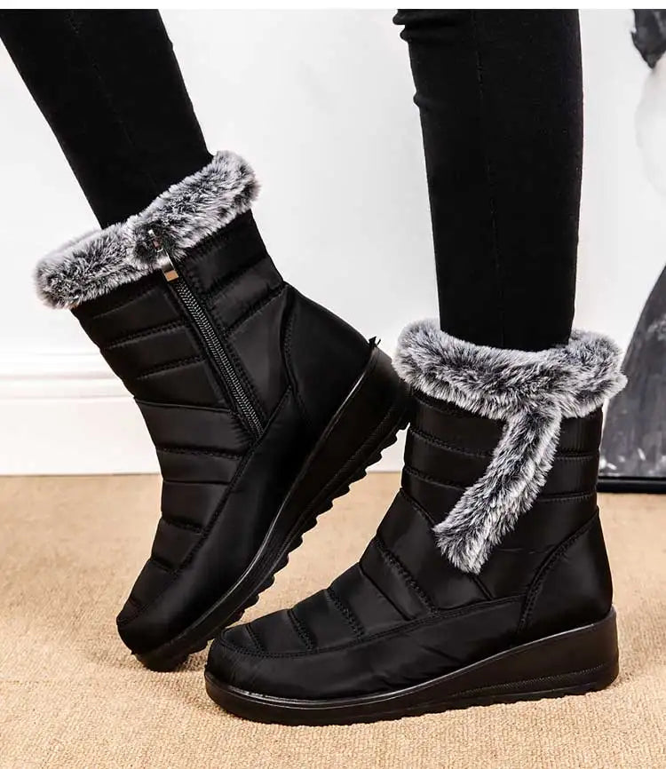 Women's Winter Boots 2024 New Fur Boots For Women Super Warm Snow Boots With Low Heels Winter Shoes Women Ankle Botas Mujer