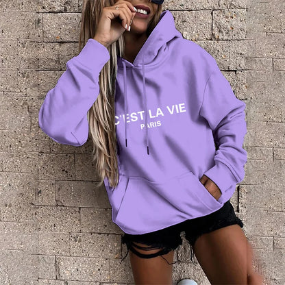 Lazy Style Sportswear Pullover Polyester Cotton Shirt Hoodie Casual Womens 2021year New Harajuku Hoodie Womens Sweater