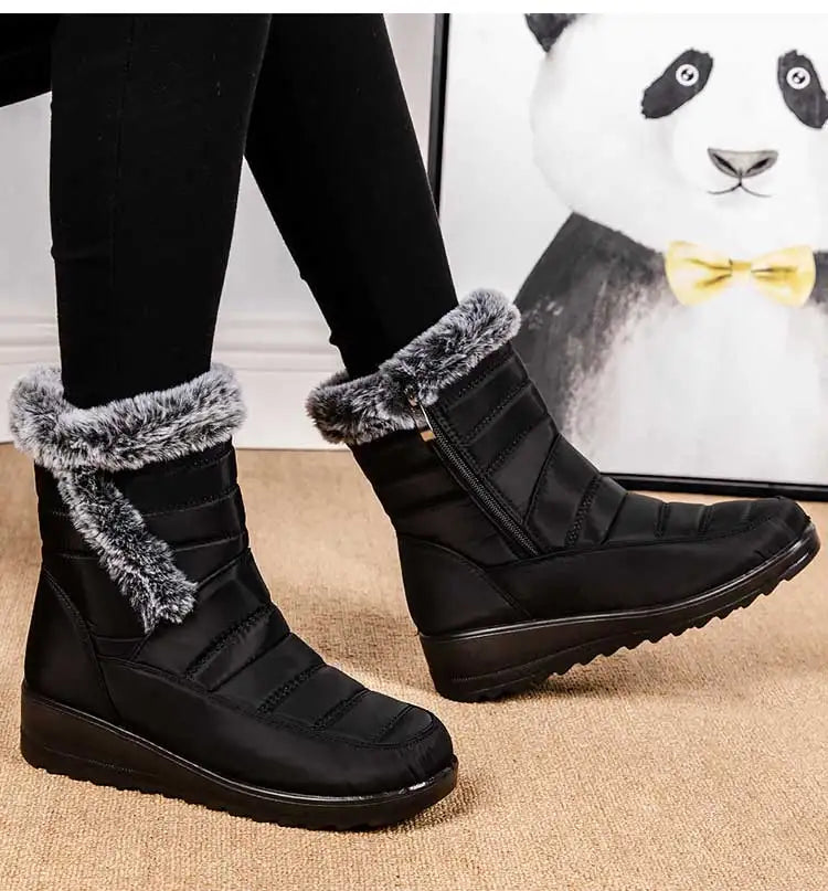 Women's Winter Boots 2024 New Fur Boots For Women Super Warm Snow Boots With Low Heels Winter Shoes Women Ankle Botas Mujer