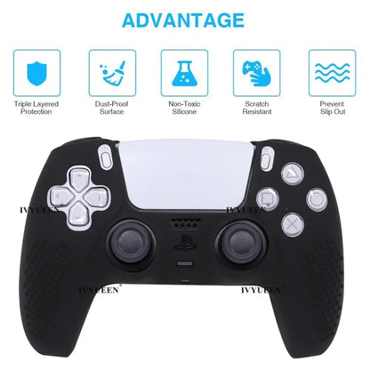 IVYUEEN Studded Edition Anti-Slip Protective Skin for PlayStation 5 PS5 Controller Silicone Case Thumb Grips for Dualsense Cover