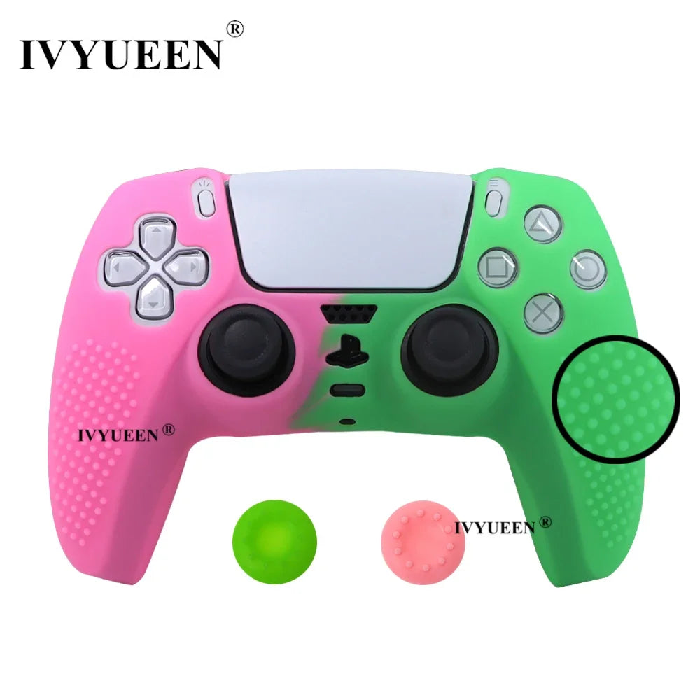 IVYUEEN Studded Edition Anti-Slip Protective Skin for PlayStation 5 PS5 Controller Silicone Case Thumb Grips for Dualsense Cover