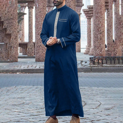 New men's loose hooded robe Luxury embroidered long sleeve Muslim garment robe Juba Sobi Traditional men's robe