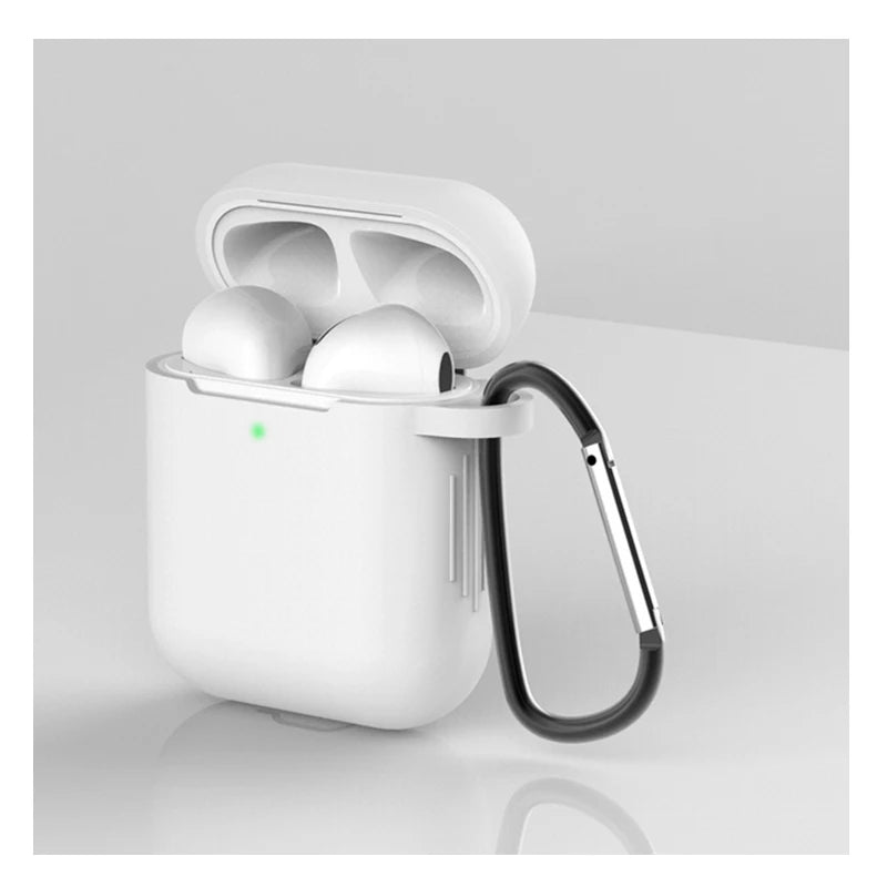 Soft Silicone Earphone Case for AirPods 1/2 Gen Cover Case Anti-Scratch Headphone AirPods Case with Hook Buckle Ear Pads