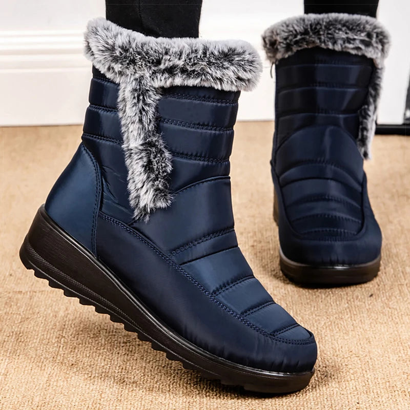 Women's Winter Boots 2024 New Fur Boots For Women Super Warm Snow Boots With Low Heels Winter Shoes Women Ankle Botas Mujer