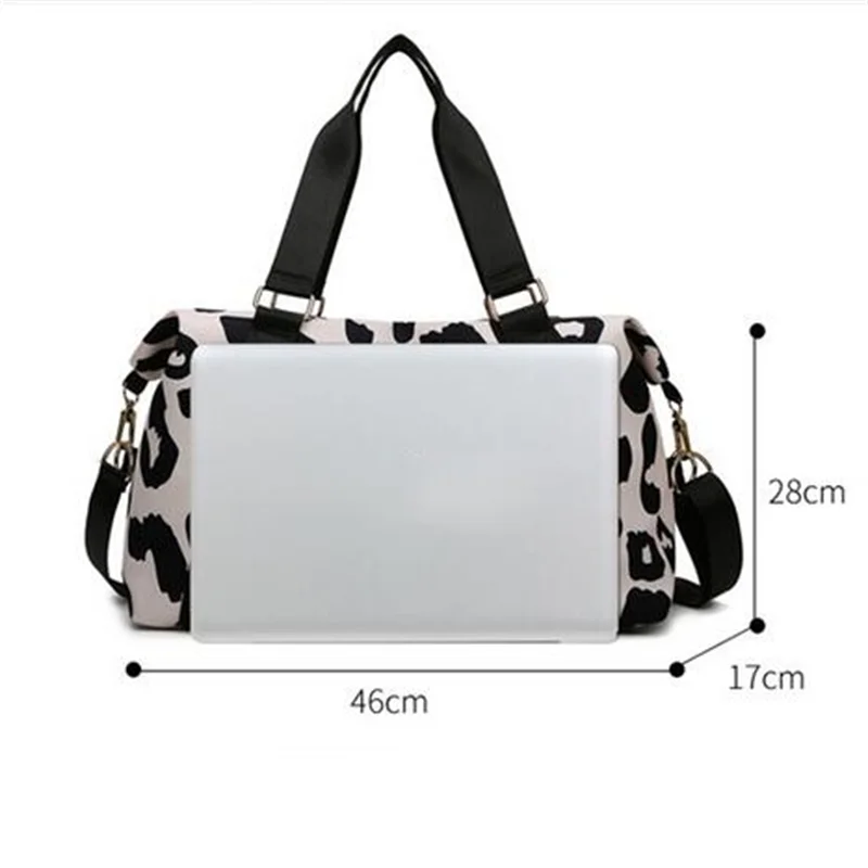 Fashionable 2024 New Travel Bag Duffle Bag Women Leopard Big Oxford Bag Tote Handbags Fitness Gym Bag Ladies Weekend Pink Bag