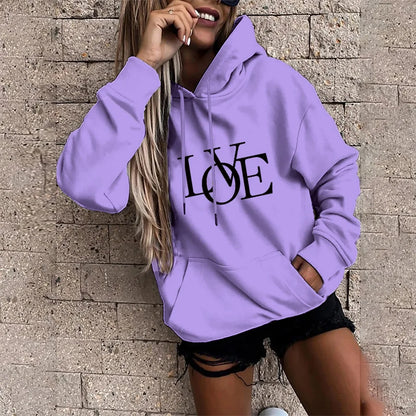 Lazy Style Sportswear Pullover Polyester Cotton Shirt Hoodie Casual Womens 2021year New Harajuku Hoodie Womens Sweater