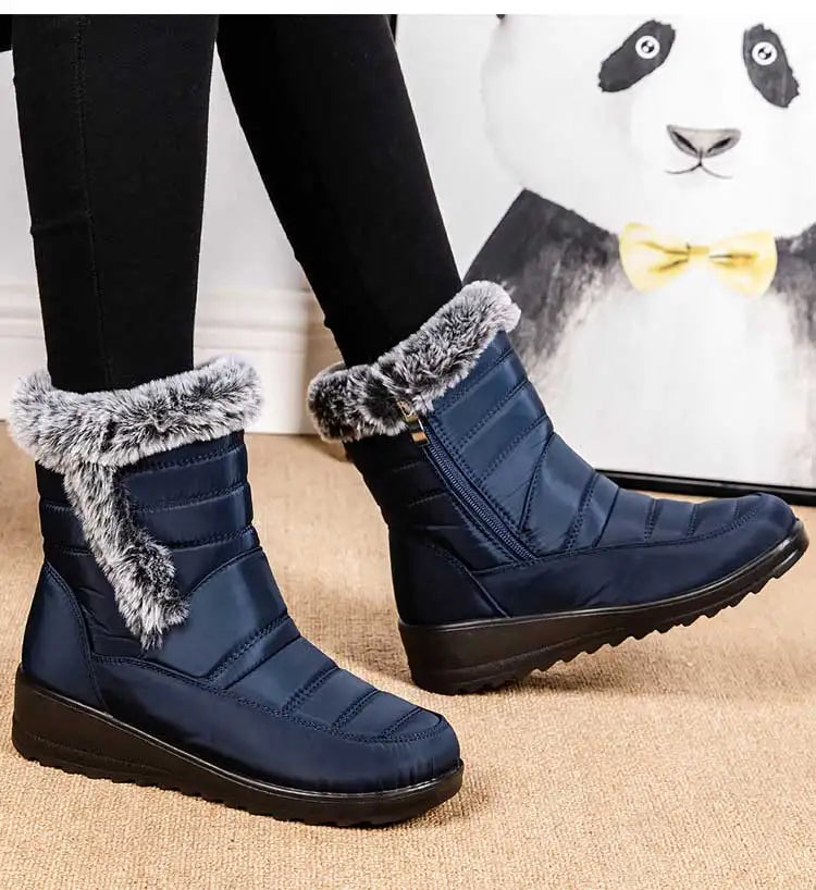 Women's Winter Boots 2024 New Fur Boots For Women Super Warm Snow Boots With Low Heels Winter Shoes Women Ankle Botas Mujer