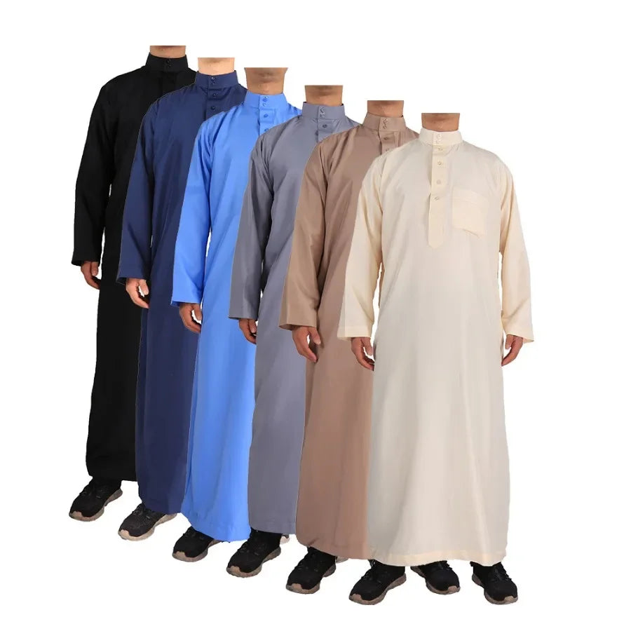 Islamic Clothing Men Length Long Sleeve Loose Muslim Men Saudi Arabia Pakistan Kurta Muslim Costumes Muslim Dress Kaftan Thobe