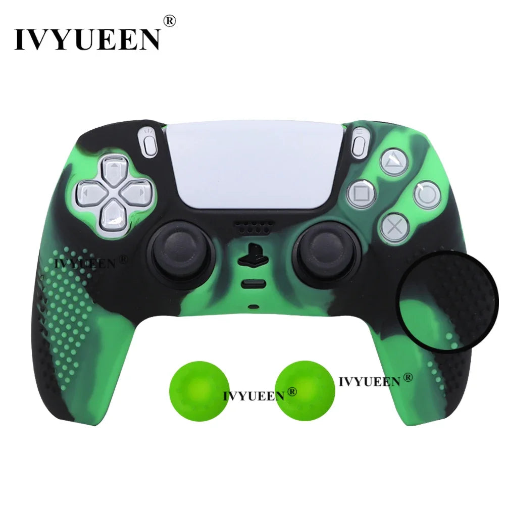 IVYUEEN Studded Edition Anti-Slip Protective Skin for PlayStation 5 PS5 Controller Silicone Case Thumb Grips for Dualsense Cover