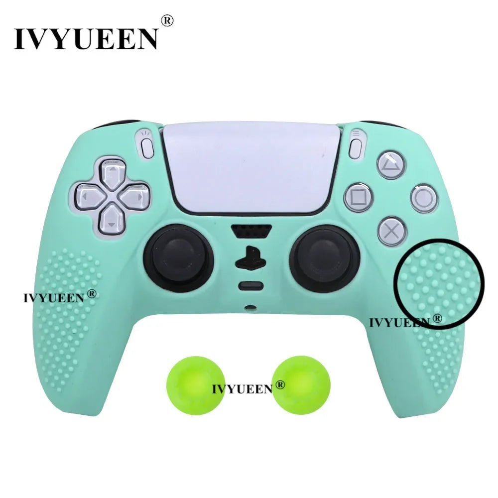 IVYUEEN Studded Edition Anti-Slip Protective Skin for PlayStation 5 PS5 Controller Silicone Case Thumb Grips for Dualsense Cover