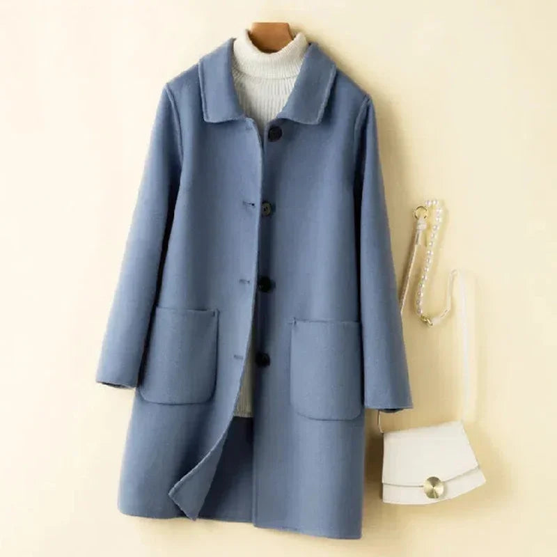 2024 New Winter Women Fashion Comfortable Woolen Coat Lady Chic Versatile Solid Color Outside Daily Thermal Fleece Coat Jackets